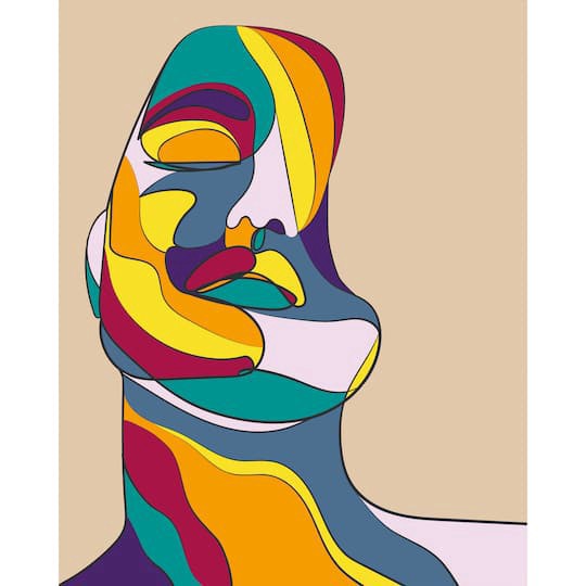 slide 1 of 5, 8" X 10" Abstract Face Canvas Paint Kit By Craft Smart, 8 in x 10 in