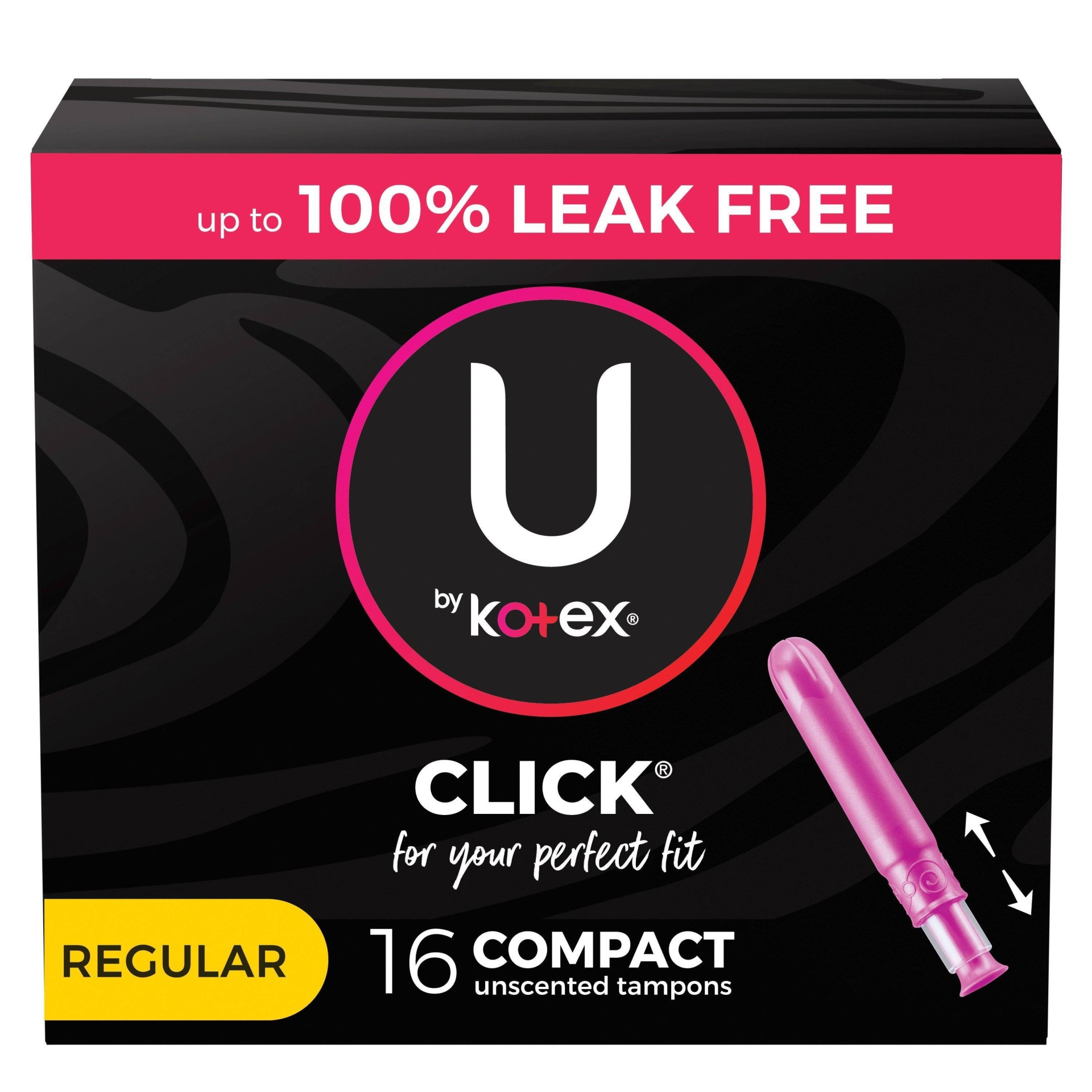 slide 1 of 10, U by Kotex Click Compact Tampons - Regular - Unscented, 16 ct