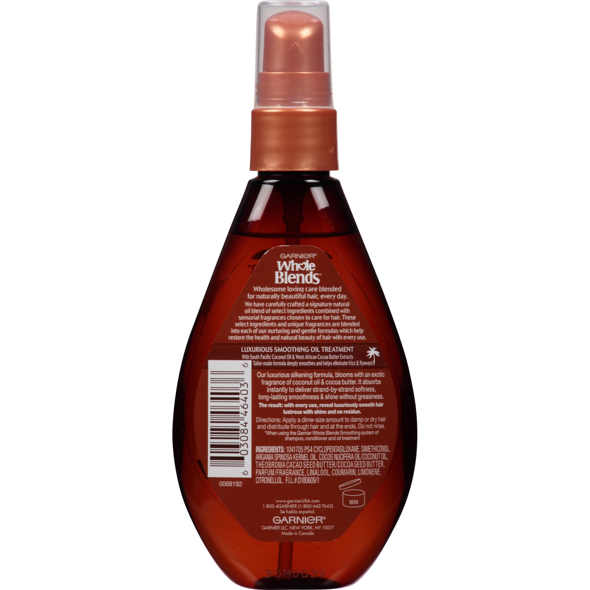 slide 4 of 5, Garnier Whole Blends Coconut Oil & Cocoa Butter Extracts Smoothing Oil, 3.4 fl oz