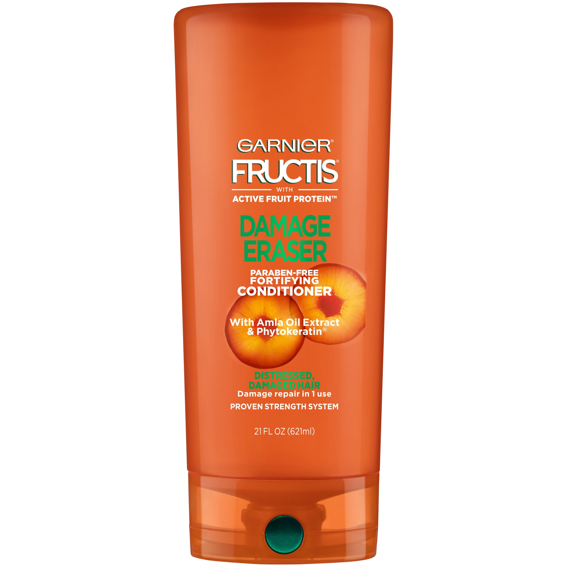 slide 2 of 2, Garnier Fructis With Active Fruit Protein Damage Eraser Fortifying Conditioner with Amla Oil Extract & Phytokeratin, 21 fl oz