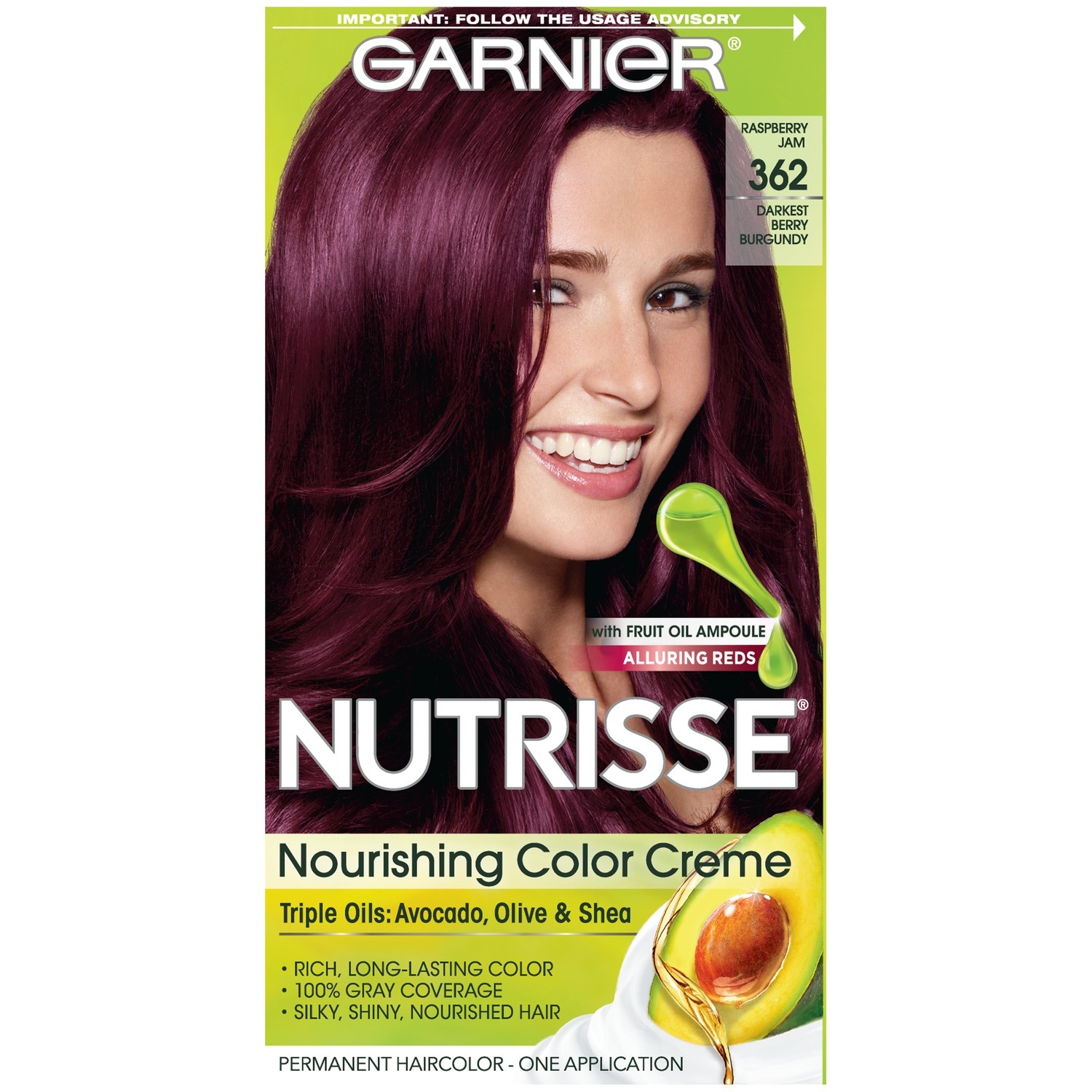 Garnier Nutrisse Nourishing Color Creme 362 Darkest Berry Burgundy 1 ct |  Shipt