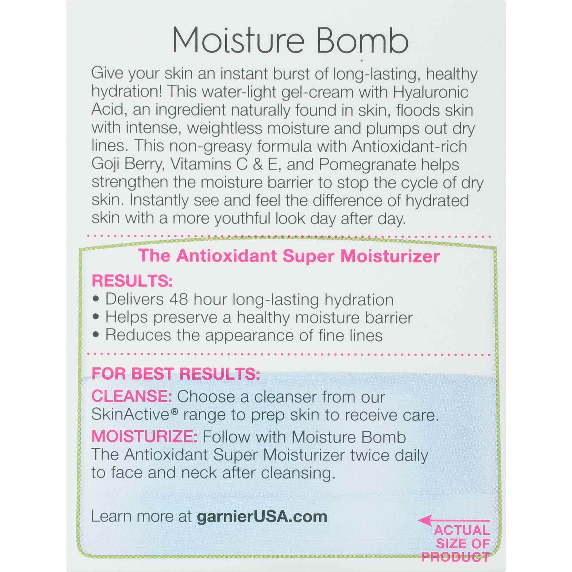 slide 5 of 6, Garnier SkinActive Moisture Bomb Antioxidant Super Moisturizer, 1.7 oz