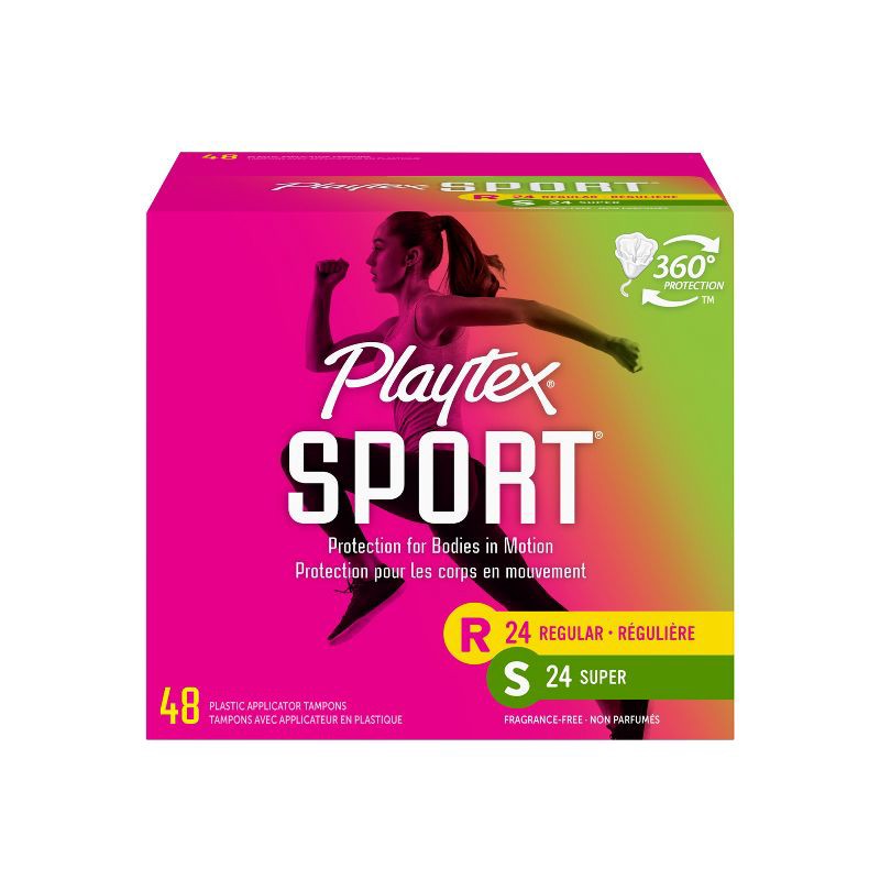 slide 1 of 7, Playtex Sport Plastic Unscented Multipack Tampons - 48ct, 48 ct
