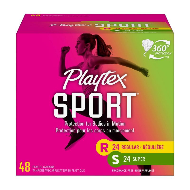 slide 1 of 6, Playtex Sport Multipack Tampons - Plastic - Unscented - Regular/Super - 48ct, 48 ct