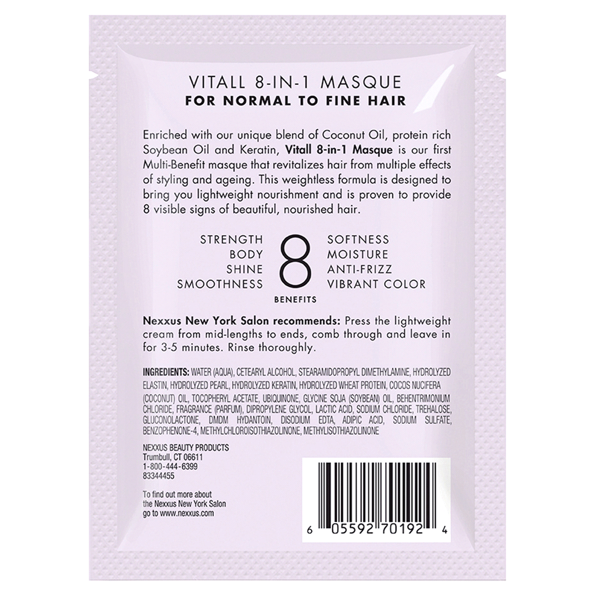 slide 3 of 8, Nexxus New York Salon Care Vitall 8-In-1 Coconut & Protein Complex Rejuvenating Masque, 1.5 fl oz