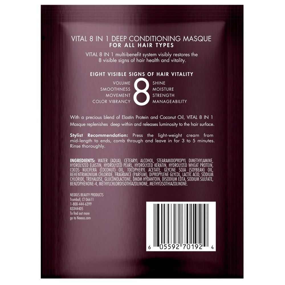 slide 4 of 8, Nexxus New York Salon Care Vitall 8-In-1 Coconut & Protein Complex Rejuvenating Masque, 1.5 fl oz