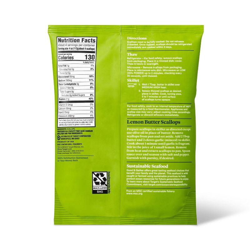 slide 3 of 3, Wild Caught Sea Scallops - Frozen - 16oz - Good & Gather™, 16 oz