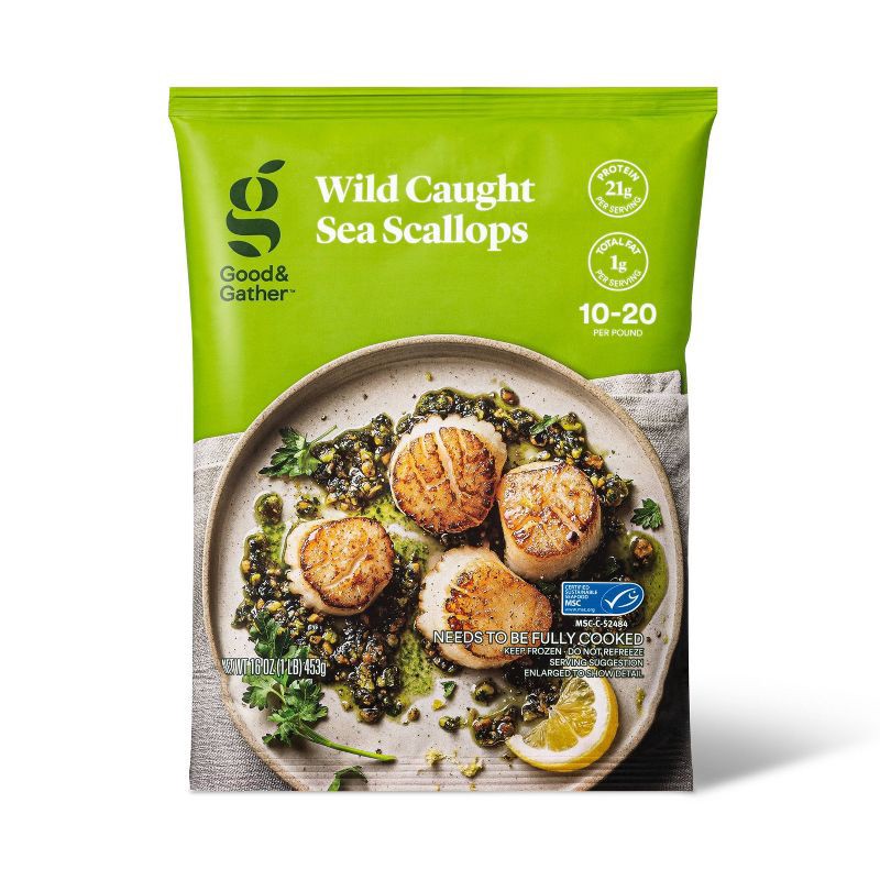 slide 1 of 3, Wild Caught Sea Scallops - Frozen - 16oz - Good & Gather™, 16 oz