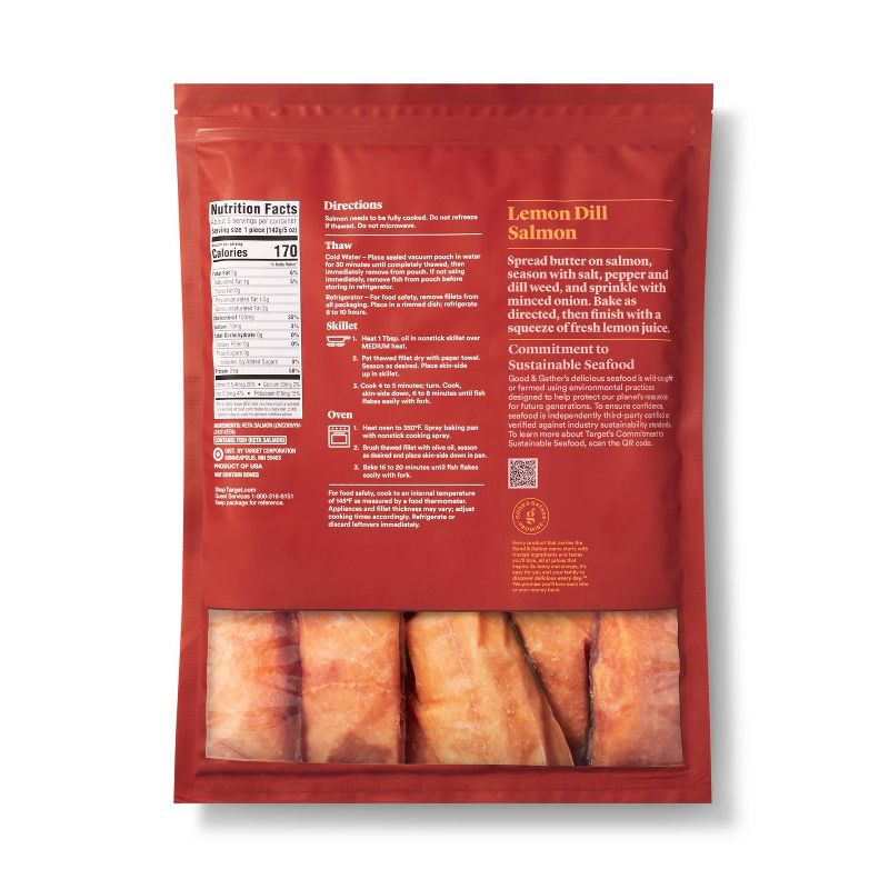 slide 2 of 4, Alaska Keta Salmon Skin On Fillets - Frozen - 24oz - Good & Gather™, 24 oz