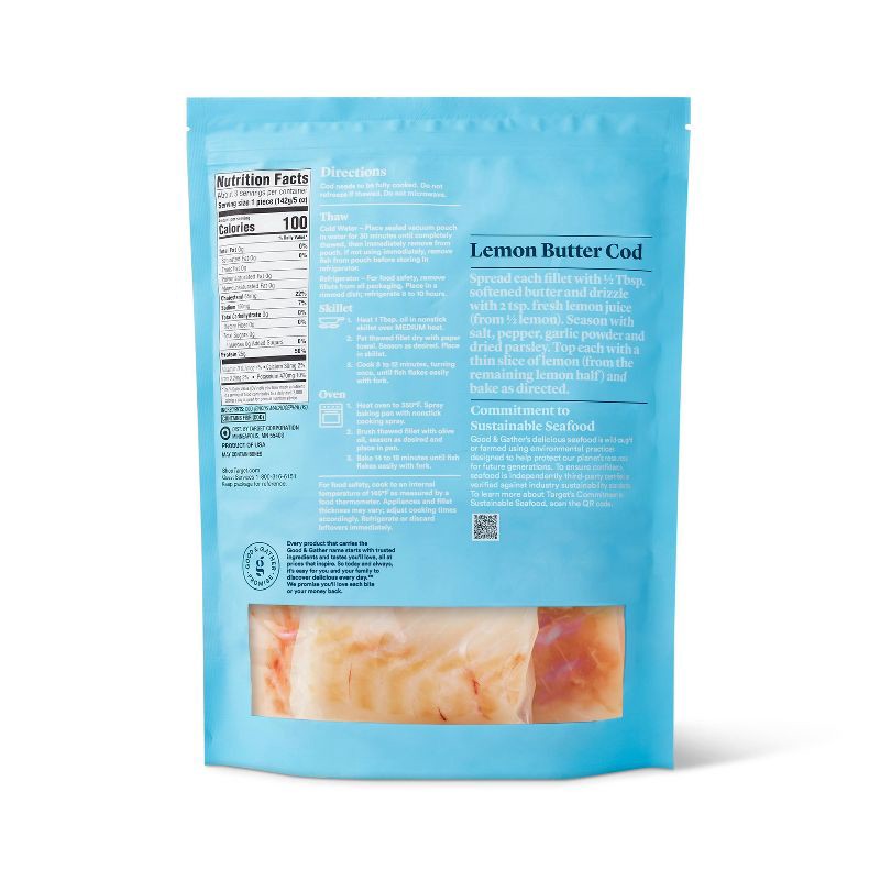 slide 2 of 4, Alaska Cod Skinless Boneless Fillets - Frozen - 16oz - Good & Gather™, 16 oz