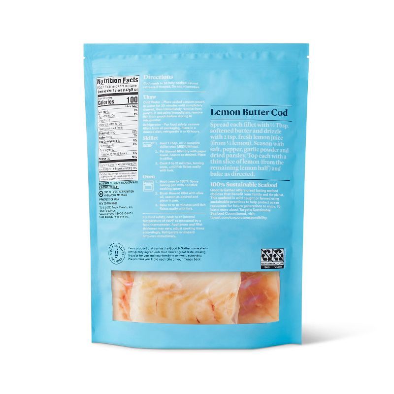 slide 2 of 4, Alaska Cod Skinless Boneless Fillets - Frozen - 16oz - Good & Gather™, 16 oz
