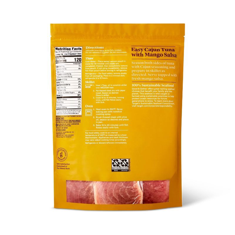 slide 3 of 3, Wild Caught Yellowfin Tuna - Frozen - 16oz - Good & Gather™, 16 oz