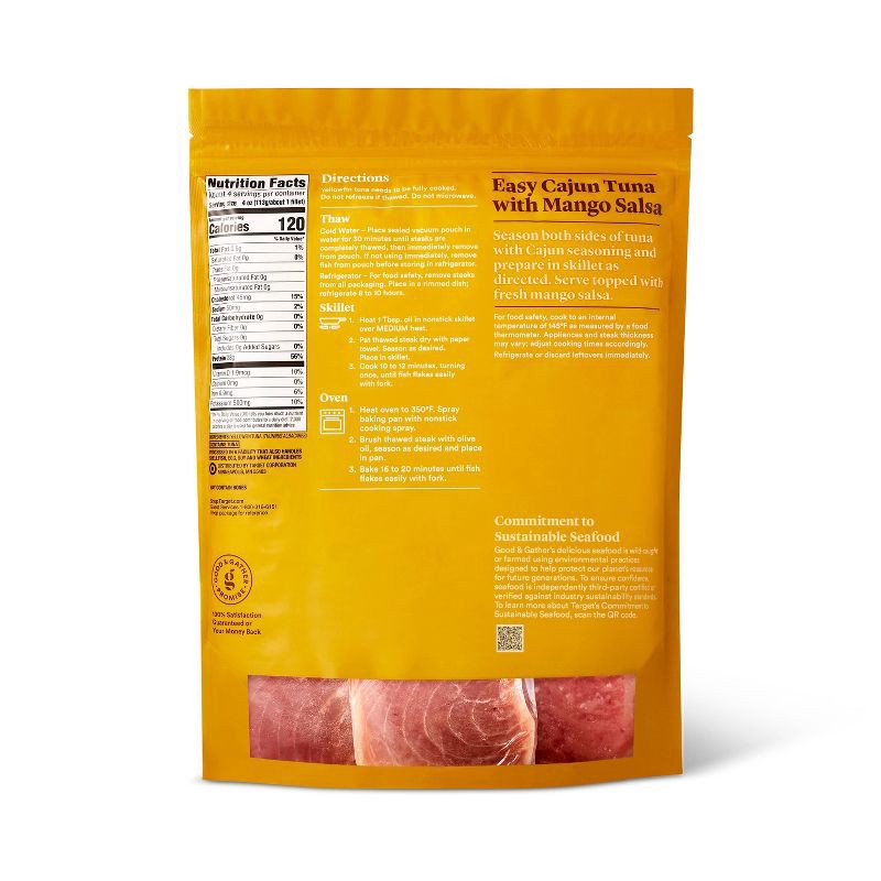 slide 3 of 4, Wild Caught Yellowfin Tuna - Frozen - 16oz - Good & Gather™, 16 oz