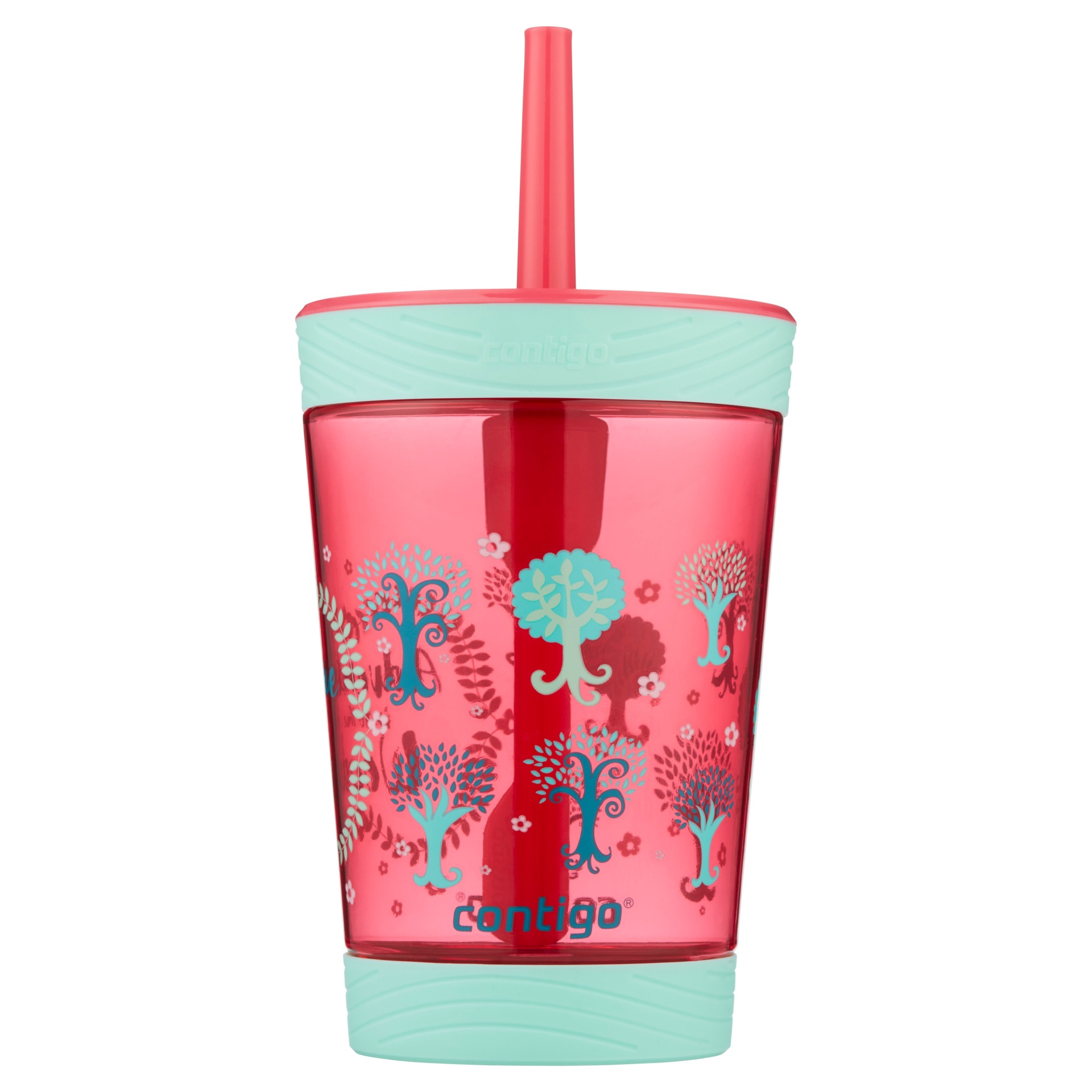 slide 1 of 4, Contigo Spill-Proof Plastic Tumbler - Pink Adventure, 14 oz