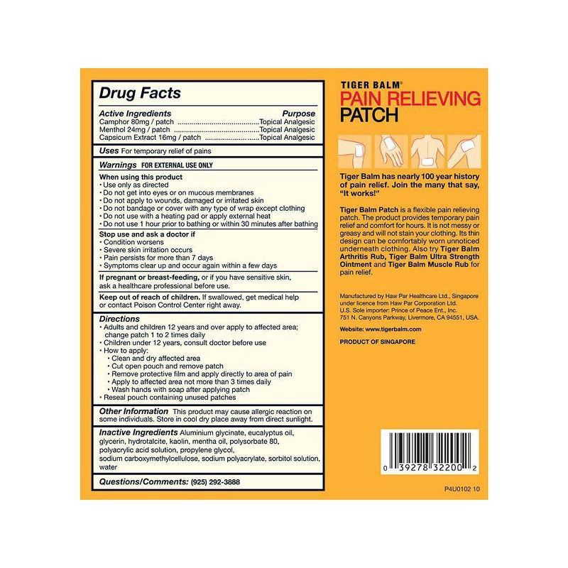 slide 2 of 6, Tiger Balm Pain Relieving Patch - 5ct, 5 ct