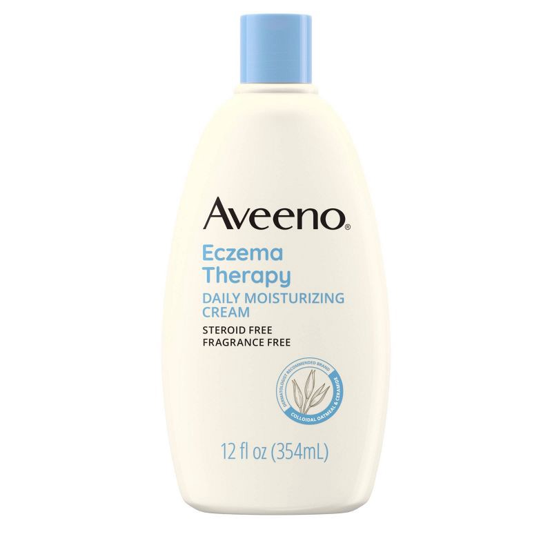 slide 1 of 4, Aveeno Eczema Therapy Daily Soothing Body Cream for Dry and Itchy Skin with Oatmeal - Unscented - 12 fl oz, 12 fl oz