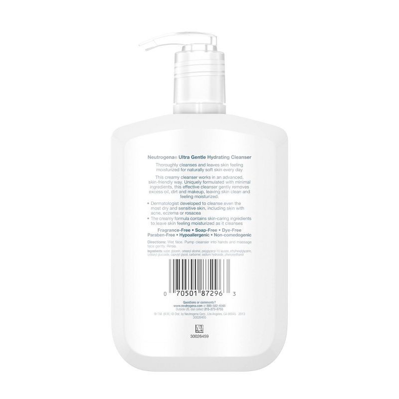 slide 2 of 8, Neutrogena Ultra Gentle Hydrating Facial Cleanser for Sensitive Skin - Fragrance Free - 12 fl oz, 12 fl oz