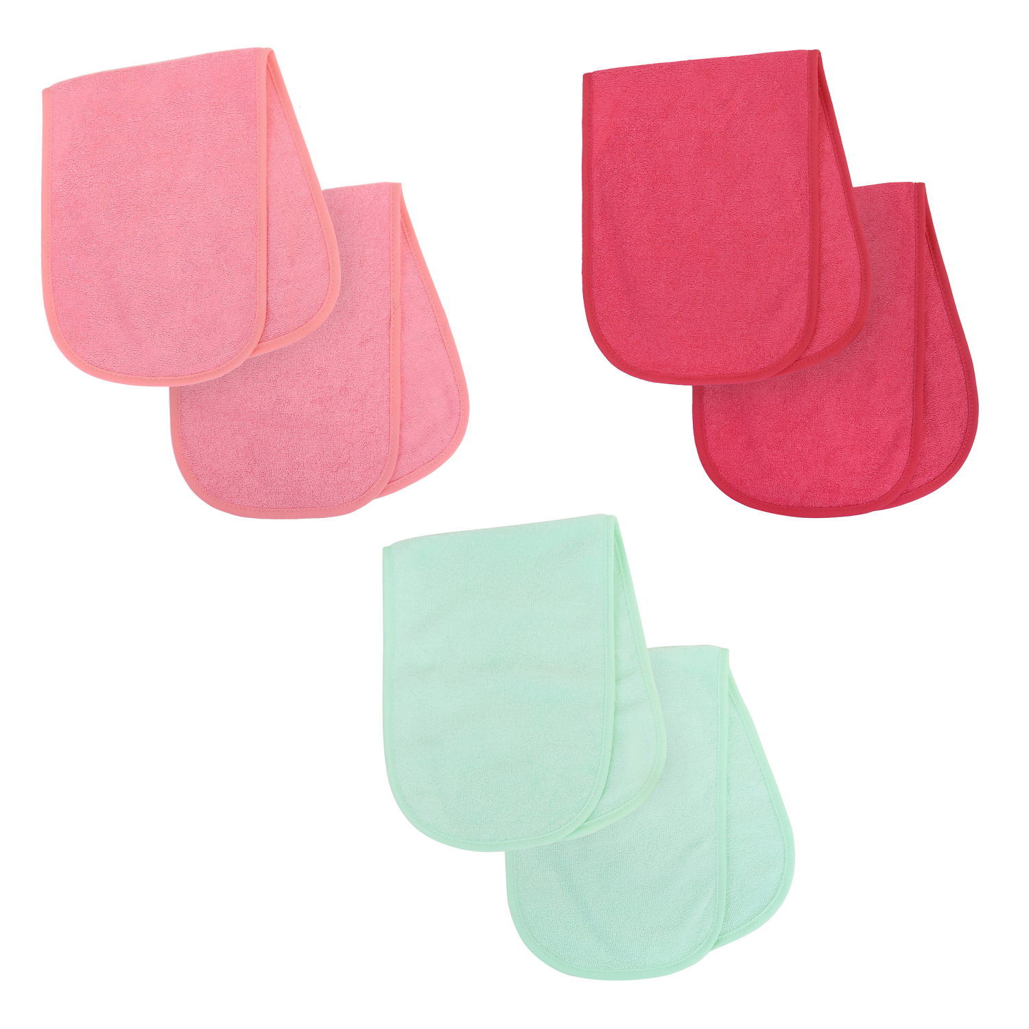 slide 3 of 3, Neat Solutions Neat Sol 6Pk Burp Cloth Boy-Girl Asst Colors, 6 ct