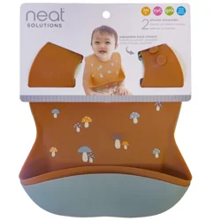 Neat Solutions Neat Sol Print And Solid Silicone Bib Set Sc292M