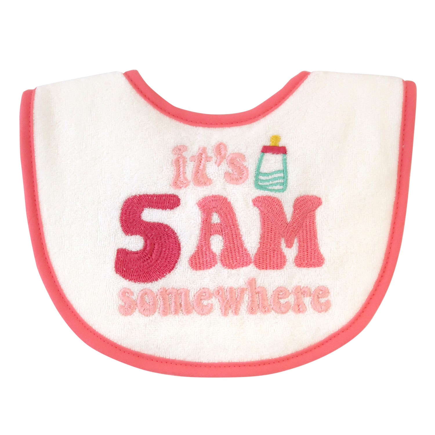 slide 4 of 5, Neat Solutions Neat Sol 3Pk Drooler Bib Girl Think Pink, 3 ct