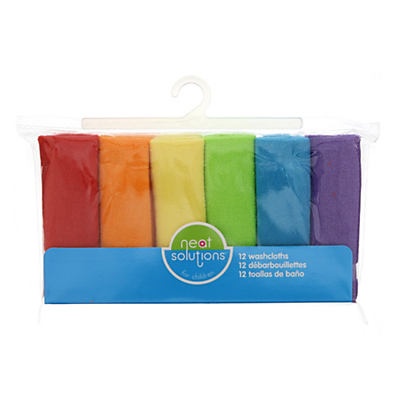 slide 1 of 1, Neat Solutions 12 Pack Solid Bright Knit Terry Washcloth Set, 12 ct