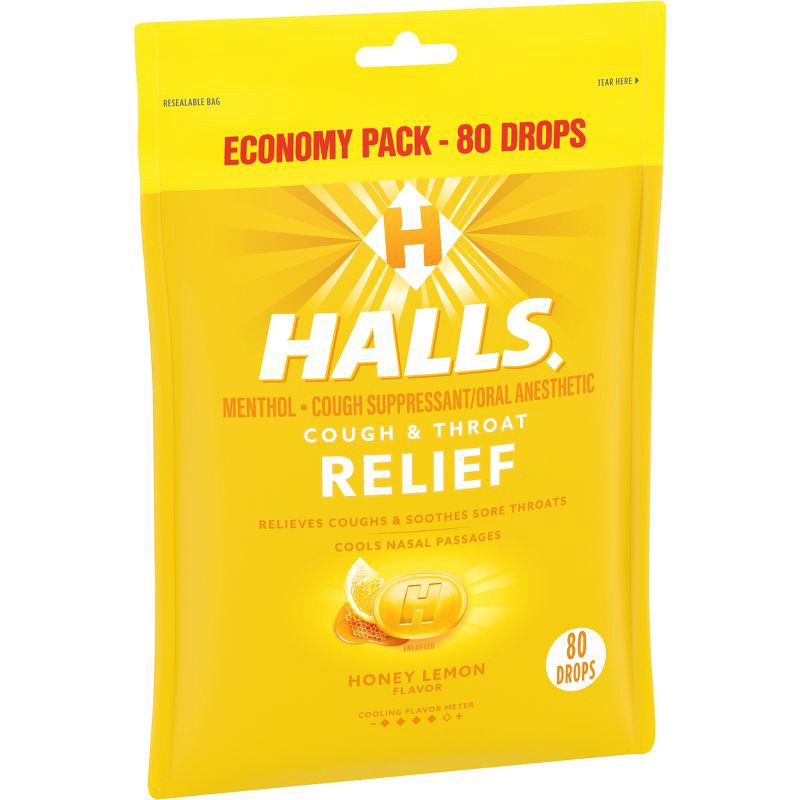 slide 6 of 11, Halls Cough Drops - Honey Lemon - 80ct, 80 ct