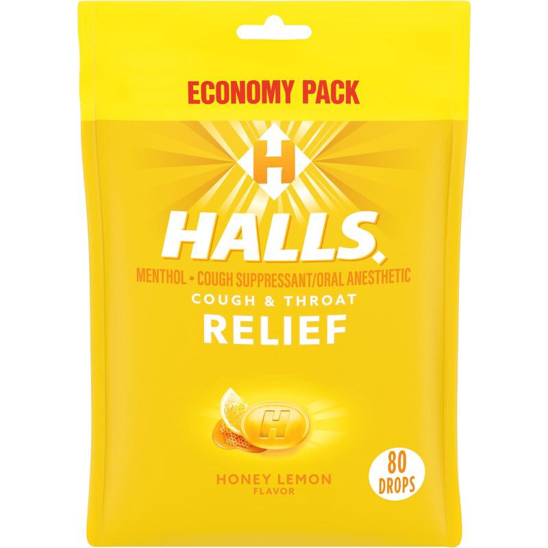 slide 1 of 11, Halls Cough Drops - Honey Lemon - 80ct, 80 ct