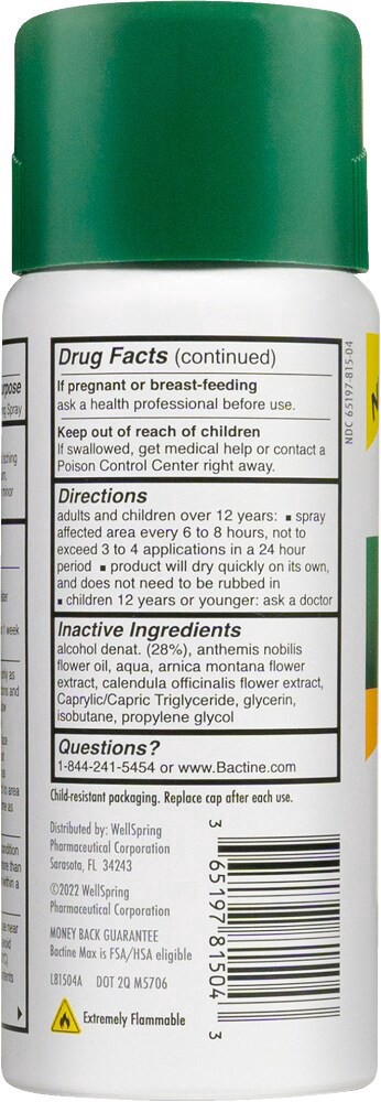 slide 2 of 3, Bactine MAX Dry Spray 4 oz, 4 oz