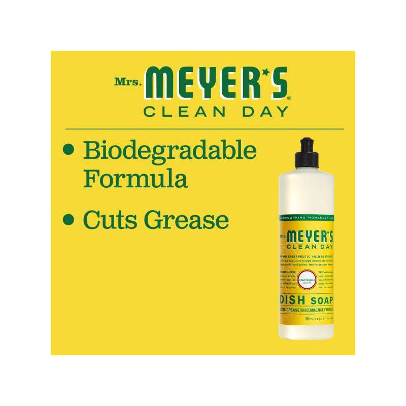 slide 4 of 6, Mrs. Meyer's Clean Day Honeysuckle Scent Liquid Dish Soap - 16 fl oz, 16 fl oz