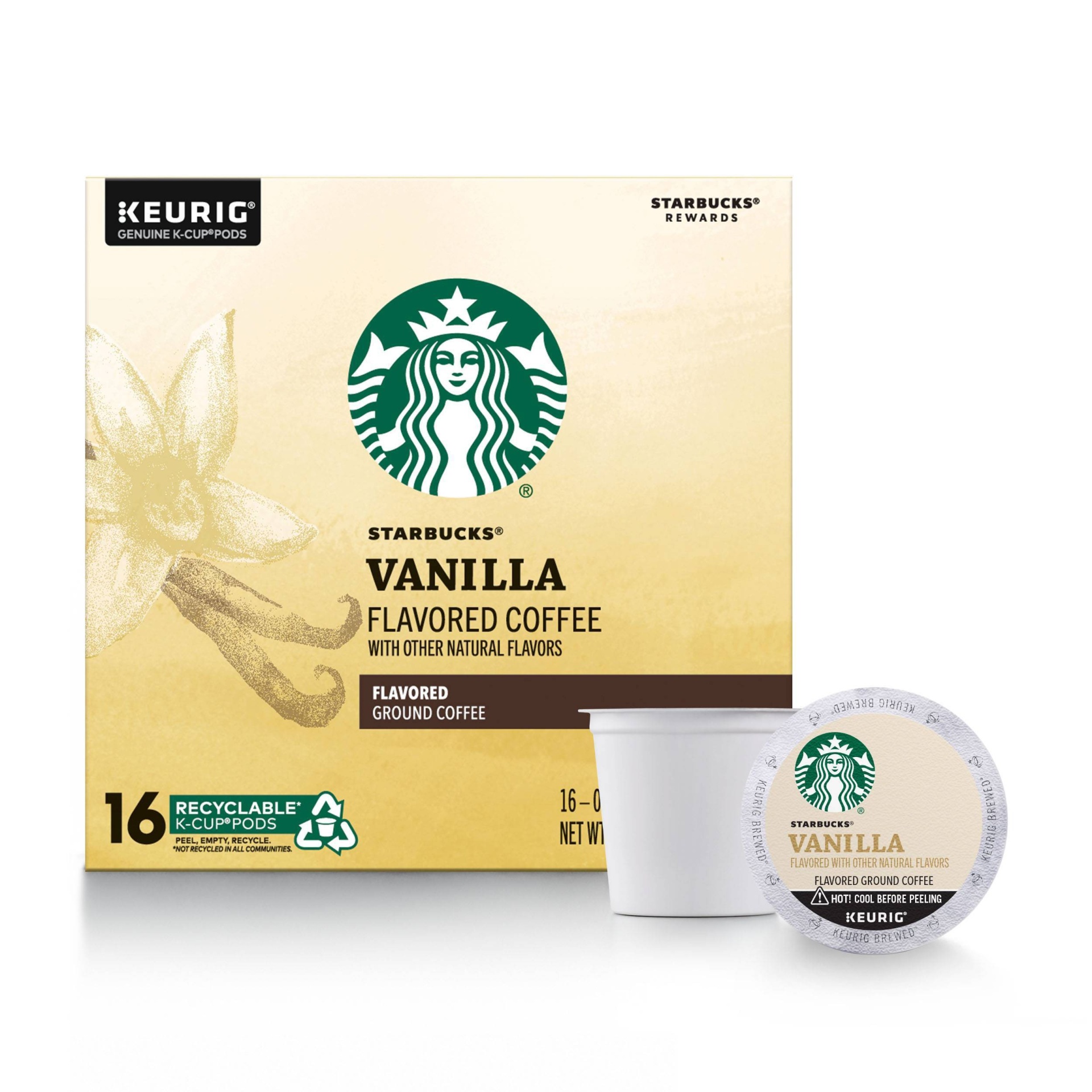 slide 1 of 7, Starbucks Vanilla Flavored Coffee K-Cups, 16 ct