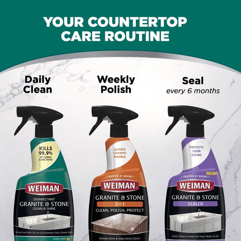 slide 6 of 8, Weiman Granite & Stone Daily Clean & Shine with Disinfectant - 24oz, 24 oz