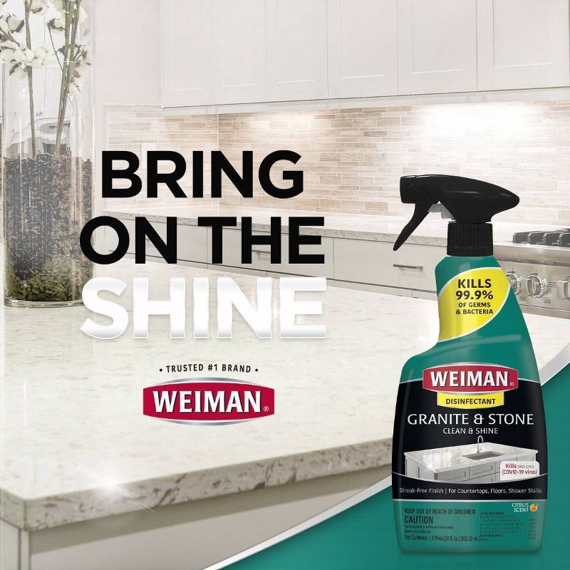 slide 7 of 8, Weiman Granite & Stone Daily Clean & Shine with Disinfectant - 24oz, 24 oz