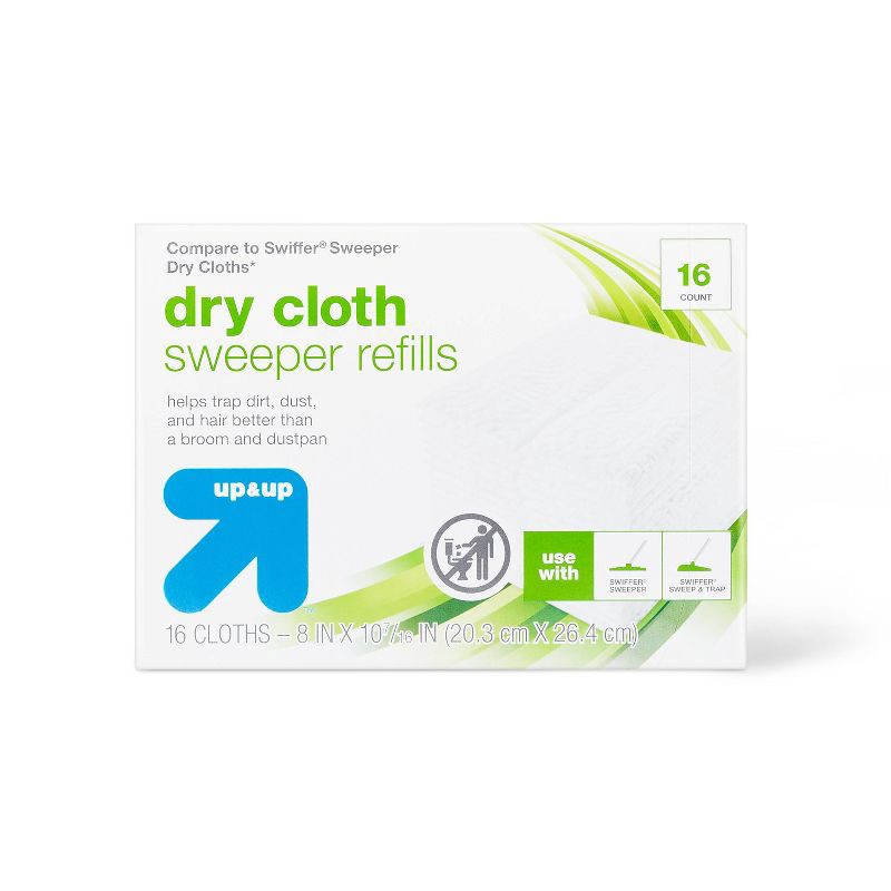 slide 1 of 3, Floor Sweepers Dry Cloths - Unscented - 16ct - up&up™, 16 ct