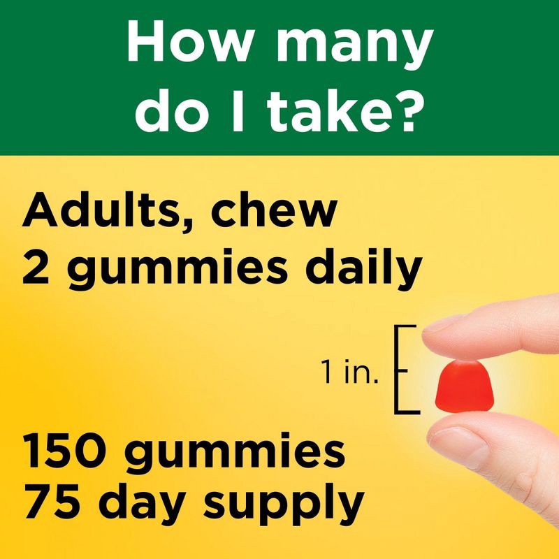 slide 5 of 7, Nature Made Vitamin D3 2000 IU (50 mcg), for Bone Health and Immune Support Vitamin Gummies - 150ct, 150 ct