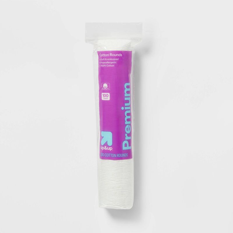 slide 1 of 4, Premium Cotton Rounds Nail Polish and Makeup Remover Pads - 100ct - up&up™, 100 ct