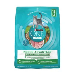 Purina ONE Indoor Advantage Natural Dry Cat Food with Turkey for Indoor Cats - 16lbs