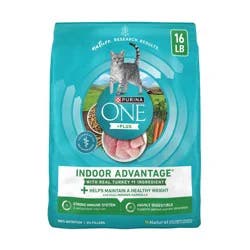 Purina ONE Indoor Advantage Natural Dry Cat Food with Turkey for Indoor Cats - 16lbs