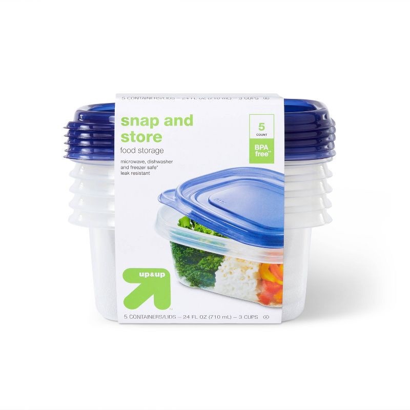  Glad Food Storage Containers, 24 oz, 5 Count : Home & Kitchen