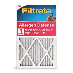 Filtrete 20x24x1 Allergen Defense Air Filter 1000 MPR: MERV 11 Electrostatic Furnace Filter, Captures Dust & Pollen