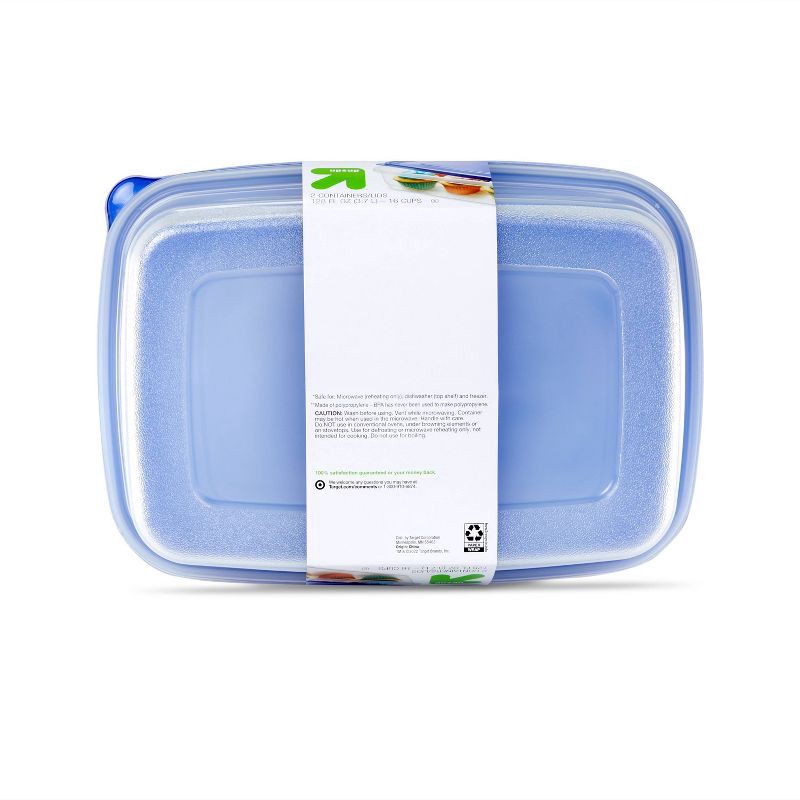 Snap And Store Large Rectangle Food Storage Container - 2ct/128oz - Up &  Up™ : Target