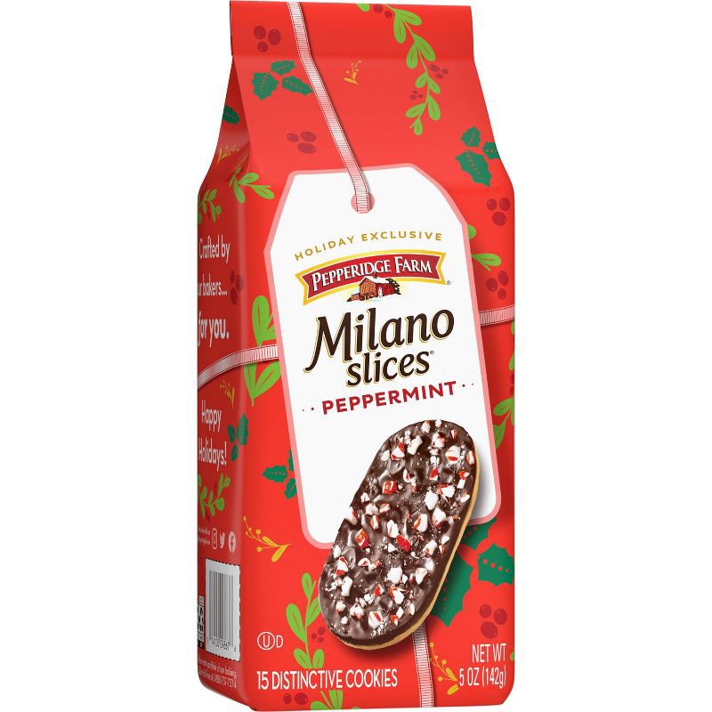slide 5 of 8, Pepperidge Farm Holiday Milano Slices Peppermint Cookies - 5oz, 5 oz