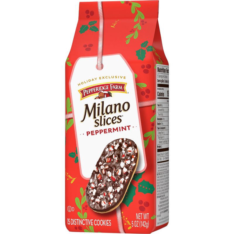 slide 6 of 8, Pepperidge Farm Holiday Milano Slices Peppermint Cookies - 5oz, 5 oz