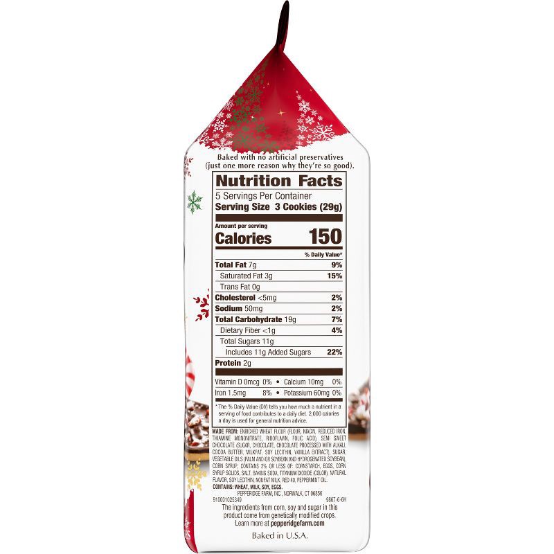slide 8 of 8, Pepperidge Farm Holiday Milano Slices Peppermint Cookies - 5oz, 5 oz