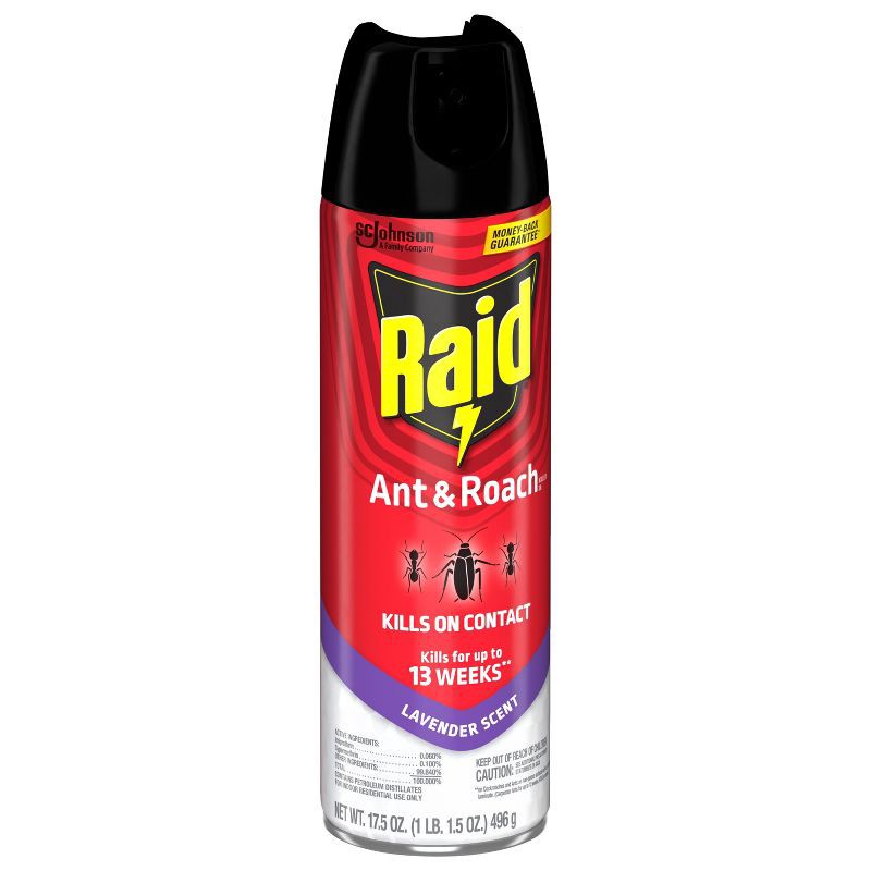 slide 13 of 13, Raid Ant and Roach Killer Indoor Bug Spray - Lavender Scent - 17.5oz, 17.5 oz