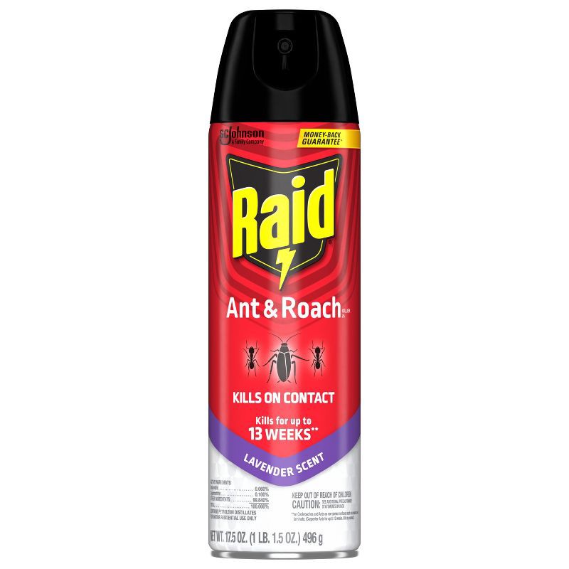 slide 4 of 13, Raid Ant and Roach Killer Indoor Bug Spray - Lavender Scent - 17.5oz, 17.5 oz