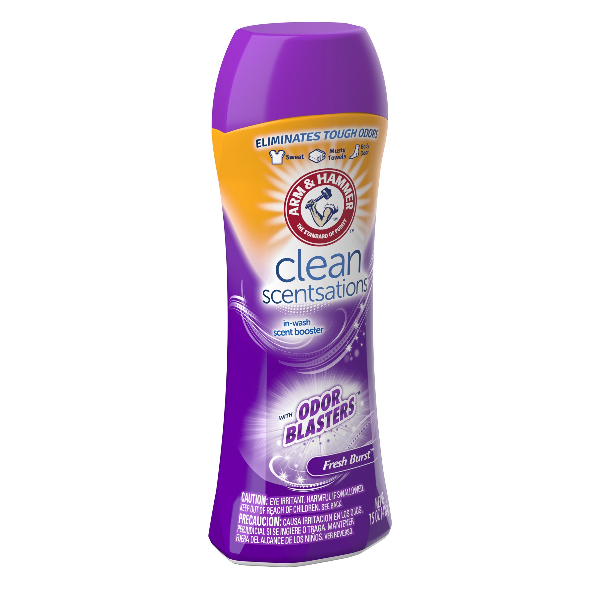 slide 4 of 5, ARM & HAMMER Odor Blasters In-Wash Scent Booster, Laundry Scent Booster, Fresh Burst Scent, 15 Oz, 15 oz