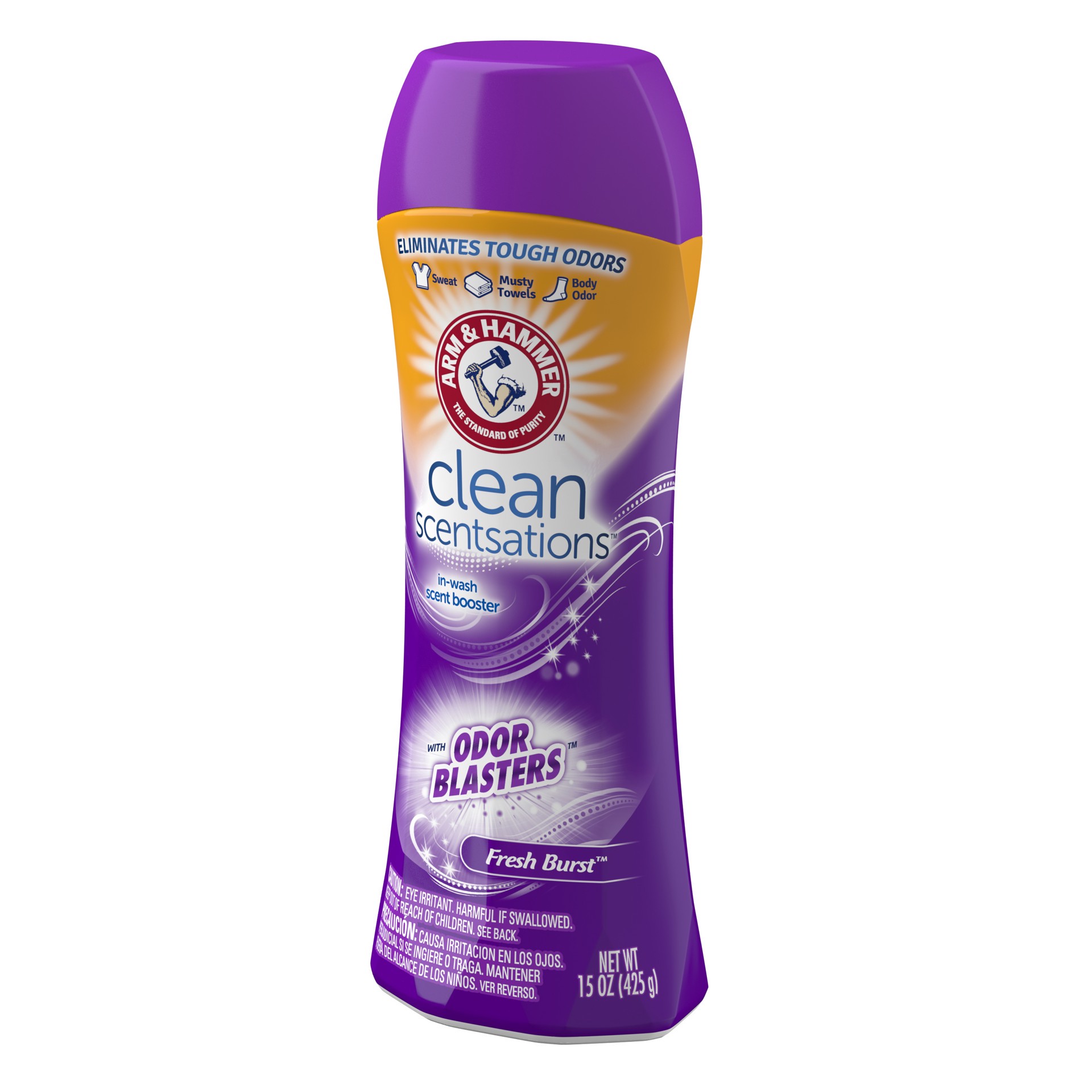 slide 5 of 5, ARM & HAMMER Odor Blasters In-Wash Scent Booster, Laundry Scent Booster, Fresh Burst Scent, 15 Oz, 15 oz