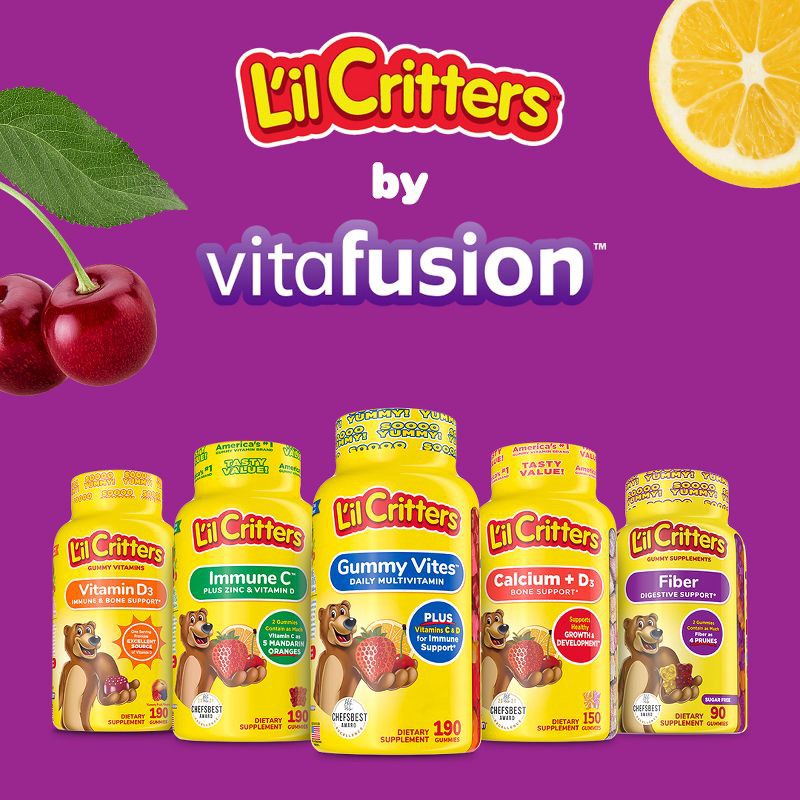 slide 9 of 10, L'il Critters Fiber Gummies - Fruit Flavors - 90ct, 90 ct