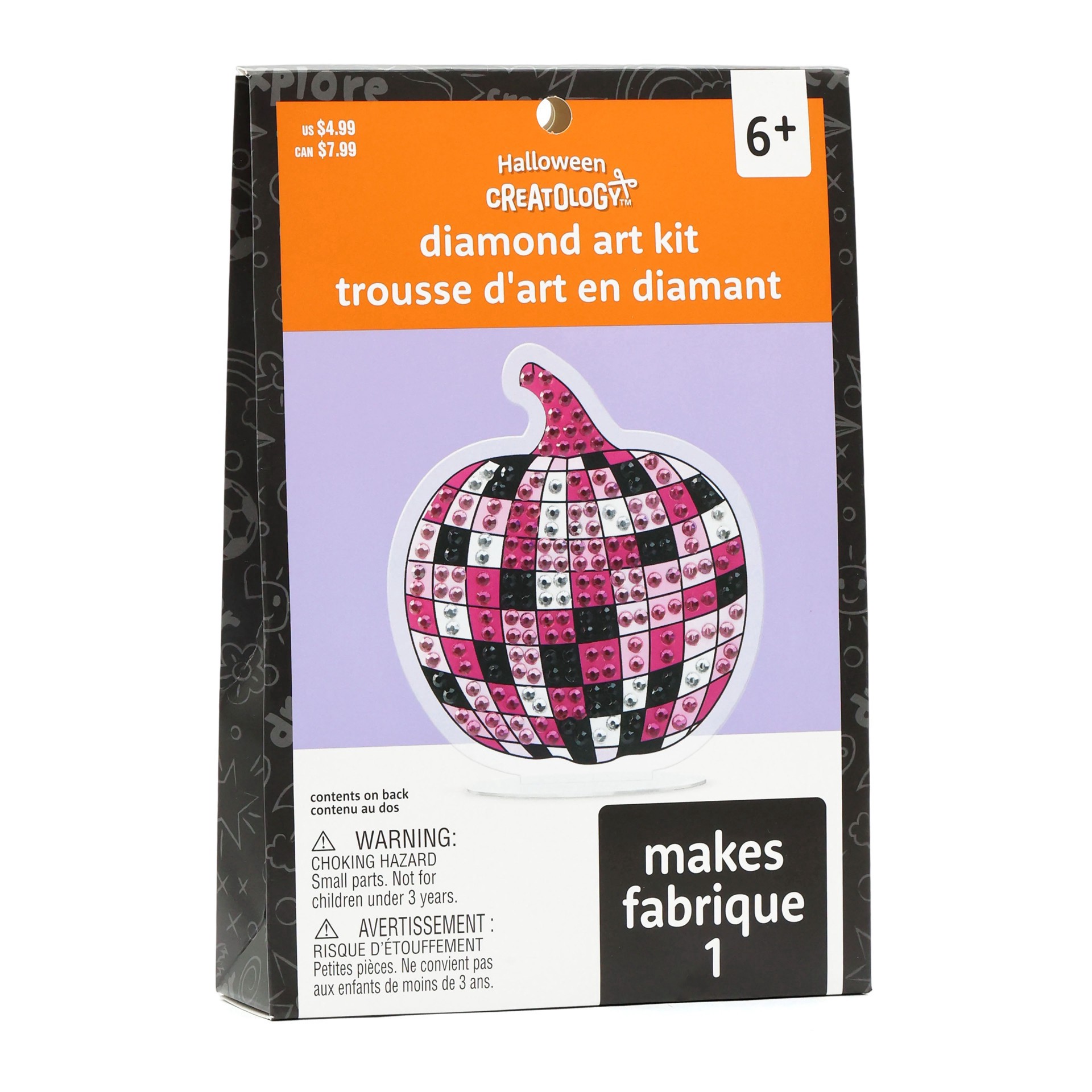 slide 3 of 4, Disco Pumpkin Diamond Art Kit By Creatology, 5.5 in x 8 in x 1.57 in
