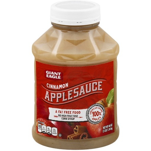 slide 1 of 1, Giant Eagle Applesauce, Cinnamon, Jar - 48 oz, 48 oz